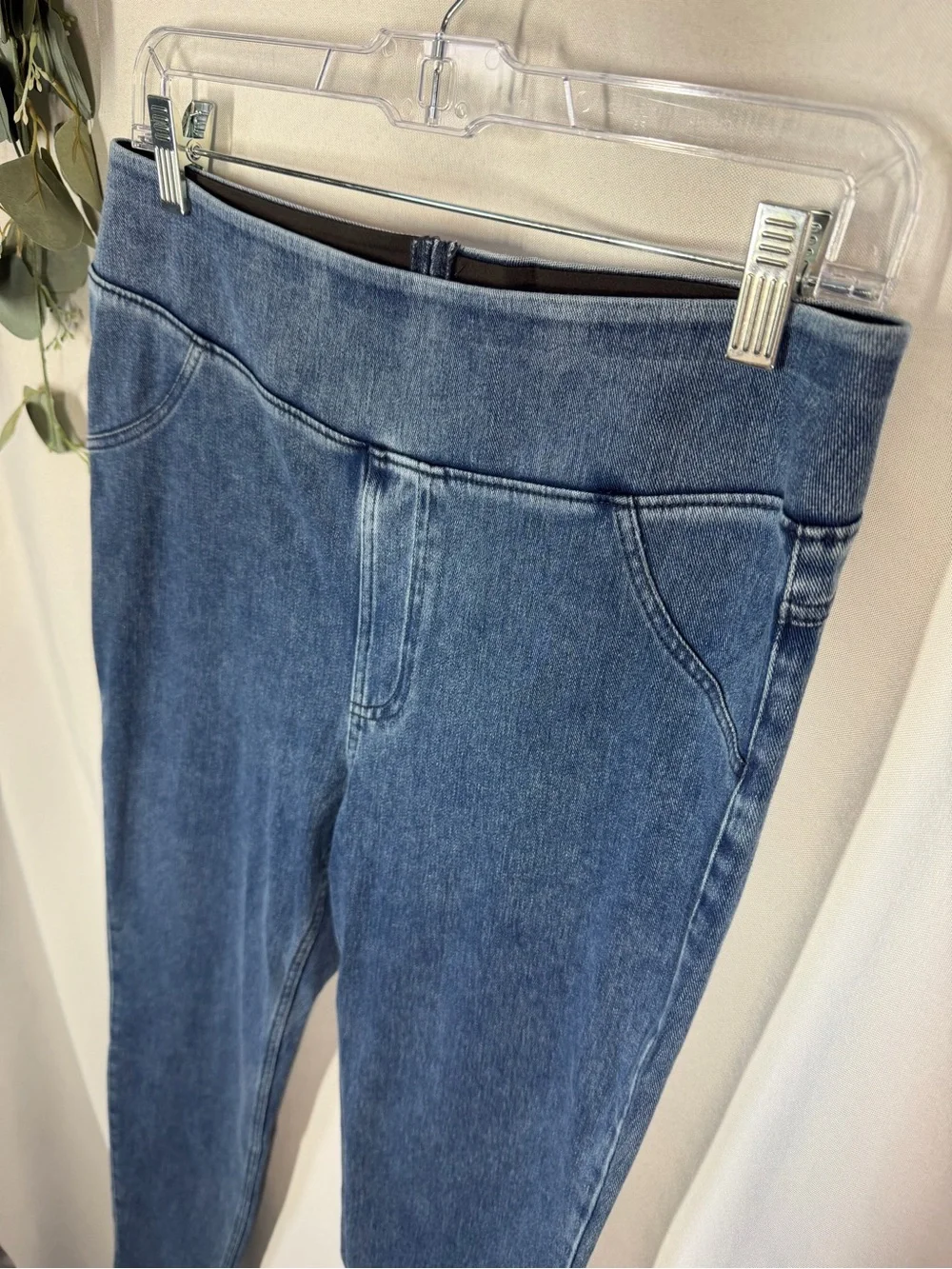 NWT HALARA | High Rise Elastic Waist Pull On Skinny Leg Jeans Women's Size Large - Picture 5 of 11